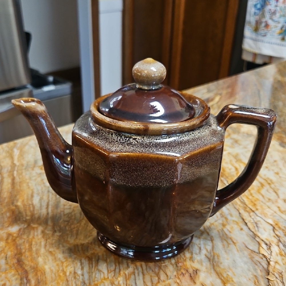 Vintage Brown Ceramic Teapot